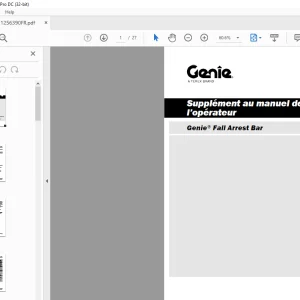 Genie Fall Arrest Bar Supplément au manuel de l’opérateur PDF