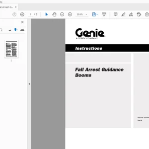 Genie Fall Arrest Guidance Booms Instructions Manual 233990 PDF