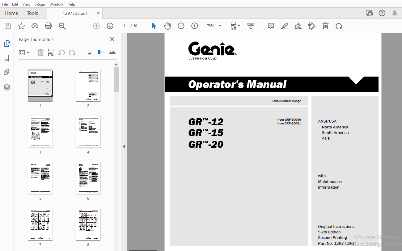 Genie Gs 1530 Gs 1532 Gs 1930 Gs 1932 Operators Manual Pdf Heydownloads Manual Downloads 5080