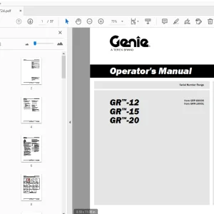 Genie GR-12 GR-15 GR-20 Operator's Manual 1297724 - PDF DOWNLOAD