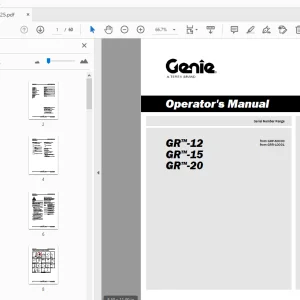 Genie GR-12 GR-15 GR-20 Operator's Manual 1297725 - PDF DOWNLOAD