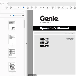 Genie GR-12 GR-15 GR-20 Operator's Manual 133571 - PDF DOWNLOAD