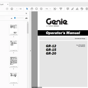 Genie GR-12 GR-15 GR-20 Operator's Manual 133572 - PDF DOWNLOAD