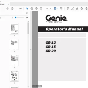 Genie GR-12 GR-15 GR-20 Operator's Manual 145361 - PDF DOWNLOAD