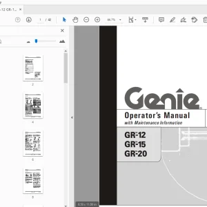 Genie GR-12 GR-15 GR-20 Operator's Manual 97773 PDF