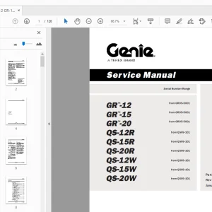 Genie GR-12 GR-15 GR-20 QS-12R QS-15R QS-20R QS-12W QS-15W QS-20W Service Manual - PDF
