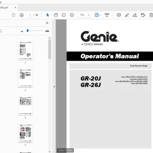Genie GR-20J GR-26J Operator's Manual 216596 - PDF DOWNLOAD