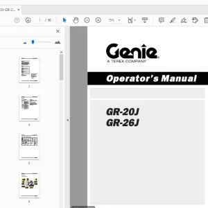 Genie GR-20J GR-26J Operator's Manual T110457 - PDF DOWNLOAD