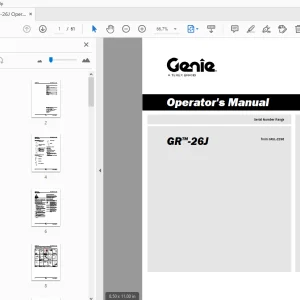 Genie GR-26J Operator's Manual 1307950 - PDF DOWNLOAD