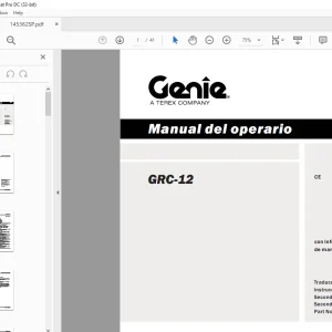 Genie GRC-12 Manual del operario 145362 - PDF DOWNLOAD (Spanish)
