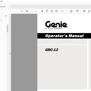 Genie GRC-12 Operator's Manual 133296  - PDF DOWNLOAD