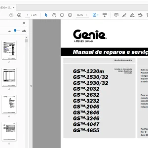 Genie GS-1330m GS-1530/32 GS-1930/32 Manual de reparos e serviços 1272217 - PDF