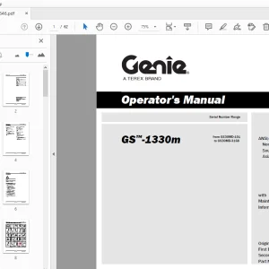 Genie GS-1330m Operator's Manual 1290846 - PDF DOWNLOAD