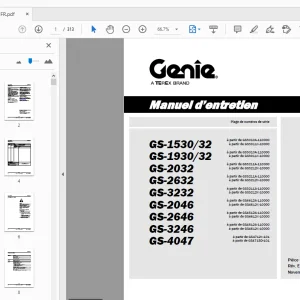 Genie GS-1530/32 GS-1930/32 GS-2032 GS-2632 GS-3232 Manuel d’entretien - PDF