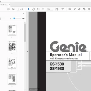 Genie GS-1530 GS-1930 Operator's Manual 39527 - PDF DOWNLOAD