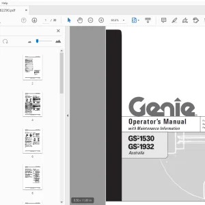 Genie GS-1530 GS-1932 Operator's Manual 82290 PDF