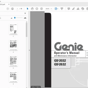 Genie GS-2032 GS-2632 Operator's Manual 1000033 - PDF DOWNLOAD
