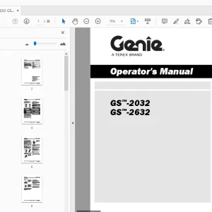 Genie GS-2032 GS-2632 Operator's Manual 1000034 - PDF DOWNLOAD