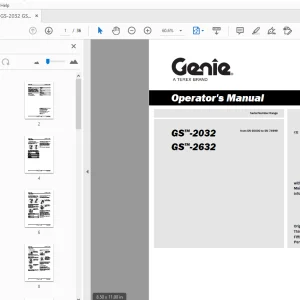 Genie GS-2032 GS-2632 Operator's Manual 97570 PDF