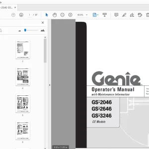Genie GS-2046 GS-2646 GS-3246 CE Models Operator's Manual - PDF DOWNLOAD