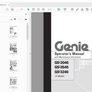 Genie GS-2046 GS-2646 GS-3246 CE Models Operator's Manual 82785 - PDF