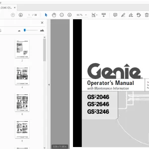 Genie GS-2046 GS-2646 GS-3246 Operator's Manual 1000060 - PDF DOWNLOAD