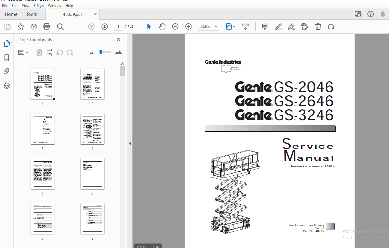 Genie GS-2046 GS-2646 GS-3246 Service Manual 48339 - PDF DOWNLOAD ...