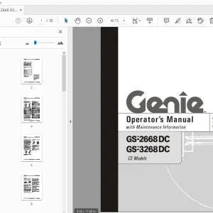 Genie GS-2668 DC GS-3268 DC CE Models Operator's Manual 1000059 - PDF