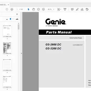 Genie GS-2668 DC GS-3268 DC Parts Manual 62110 - PDF DOWNLOAD