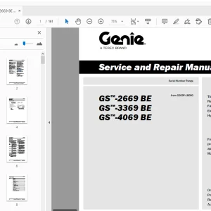 Genie GS-2669 BE GS-3369 BE GS-4069 BE Service & Repair Manual - PDF