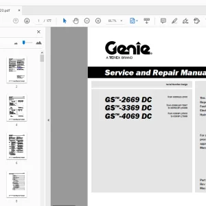 Genie GS-2669 DC GS-3369 DC GS-4069 DC Service and Repair Manual - PDF