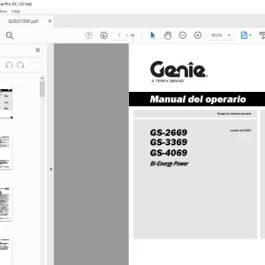 Genie GS-2669 GS-3369 GS-4069 Bi-Energy Power Manual del operario