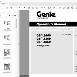 Genie GS-2669 GS-3369 GS-4069 Bi-Energy Power Operator's Manual - PDF