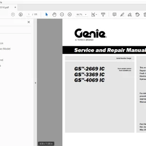 Genie GS-2669 IC GS-3369 IC GS-4069 IC Service & Repair Manual - PDF