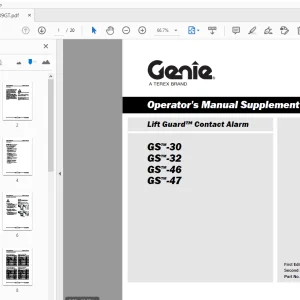 Genie GS-30 GS-32 GS-46 GS-47 Lift Guard Operator's Manual PDF