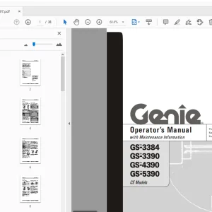 Genie GS-3384 GS-3390 GS-4390 GS-5390 CE Models Operator's Manual PDF