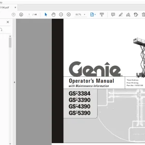 Genie GS-3384 GS-3390 GS-4390 GS-5390 Operator's Manual 1000196 - PDF DOWNLOAD