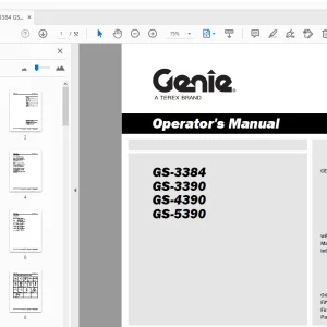 Genie GS-3384 GS-3390 GS-4390 GS-5390 Operator's Manual 1278050 - PDF