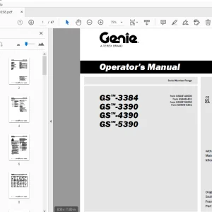 Genie GS-3384 GS-3390 GS-4390 GS-5390 Operator's Manual 1305658 - PDF DOWNLOAD