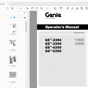 Genie GS-3384 GS-3390 GS-4390 GS-5390 Operator's Manual 1305662 - PDF