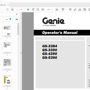 Genie GS-3384 GS-3390 GS-4390 GS-5390 Operator's Manual 133553 - PDF