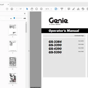 Genie GS-3384 GS-3390 GS-4390 GS-5390 Operator's Manual 133564 - PDF DOWNLOAD
