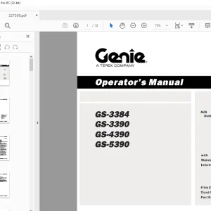 Genie GS-3384 GS-3390 GS-4390 GS-5390 Operator's Manual 227509