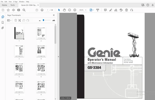 Genie GS-3384 Operator’s Manual 82206 – PDF DOWNLOAD – HeyDownloads ...