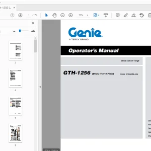 Genie GTH-1256 (Deutz Tier 4 Final) Operator's Manual 57.0009.0737 PDF