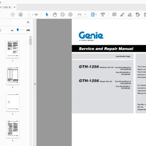 Genie GTH-1256 (Perkins Tier 4i) GTH-1256 (Deutz Tier 4i) Service & Repair Manual - PDF