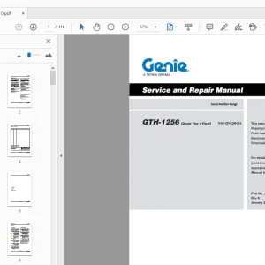 Genie GTH-1256 Service & Repair Manual 1279410 - PDF DOWNLOAD