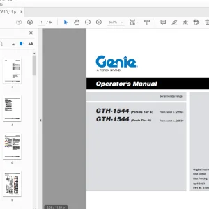 Genie GTH-1544 GTH-1544 Operator's Manual 57.0009.0610 PDF