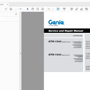 Genie GTH-1544 (Perkins Tier 4i) GTH-1544 (Deutz Tier 4i) Service and Repair Manual - PDF