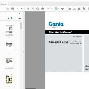Genie GTH-2506 AU.3 Operator's Manual 57.0009.0730 PDF